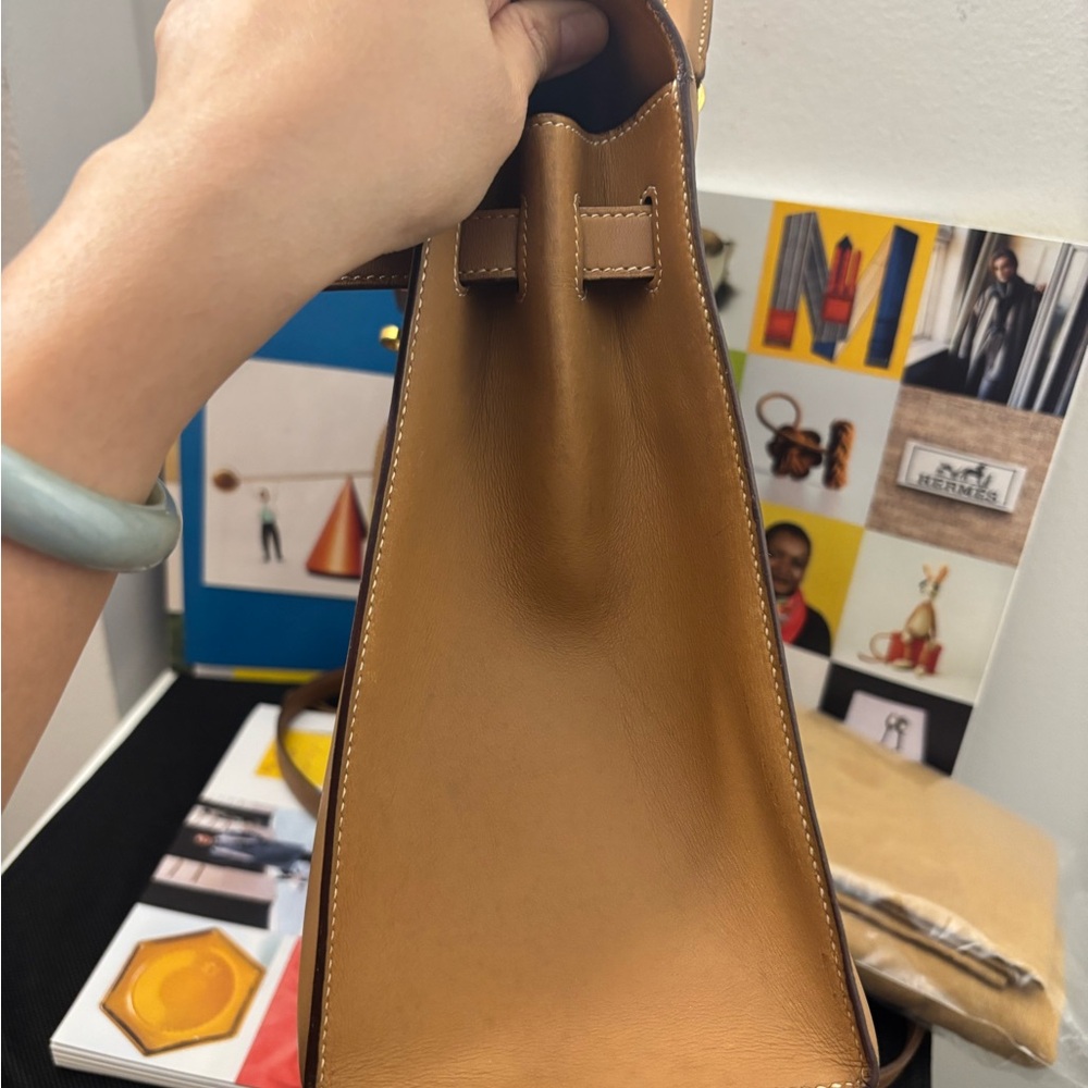 Hermes box calf sellier 32cm Natural Kelly - Picture 8 of 12